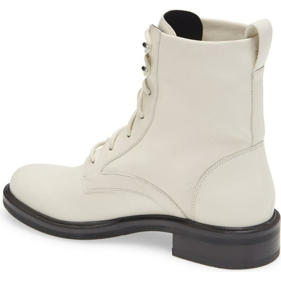 $550 RAG & BONE Slayton Combat Boot EDGY LEATHER ANTIQUE WHITE 38.5 (D11) - Picture 2 of 12